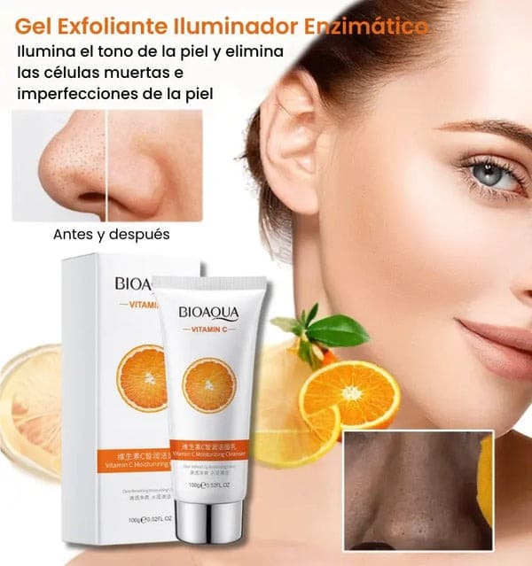 KIT BIOAQUA - Gel Exfoliante Iluminador Enzimático - Vit C - PAGUEL AL RECIBIR