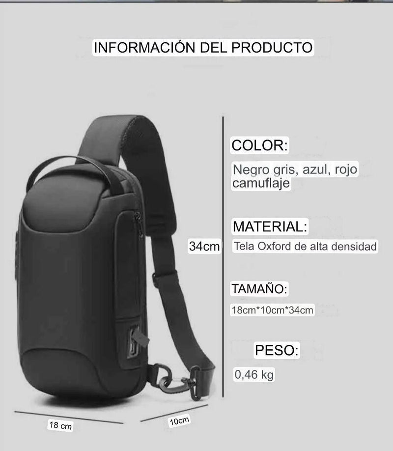 Bolso Para Hombro Antirrobo (Color Negro)